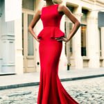 Kırmızı Renkli Seksi Kadın Elbisesi Sese Atelier